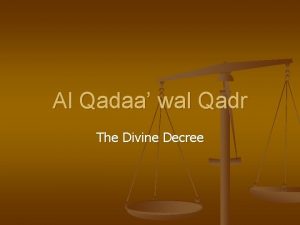 Al Qadaa wal Qadr The Divine Decree The