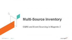 MultiSource Inventory CQRS and Event Sourcing in Magento