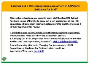 Hse competence assessment