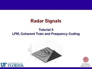 Radar Signals Tutorial 3 LFM Coherent Train and