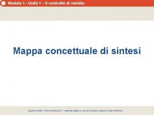 La mappa del contratto di vendita cruciverba