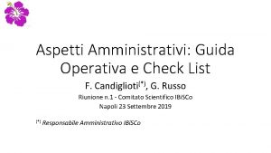 Aspetti Amministrativi Guida Operativa e Check List F