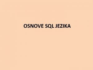 Sql osnove