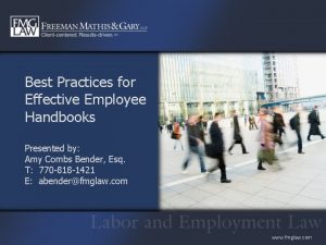 Best Practices for Effective Employee Handbooks Presented by