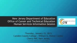 New Jersey Department of Education Office of Career