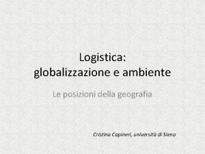 Logistica geografia