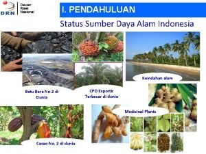 I PENDAHULUAN Status Sumber Daya Alam Indonesia Keindahan