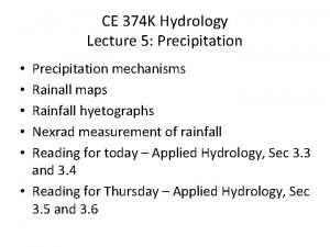 CE 374 K Hydrology Lecture 5 Precipitation mechanisms