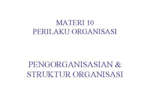 Contoh organisasi materi pelajaran