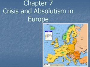 Crisis and absolutism in europe