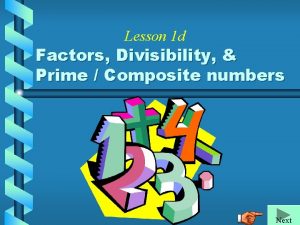 Lesson 1 prime factorization answers