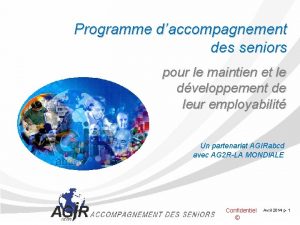 Programme daccompagnement des seniors pour le maintien et