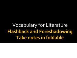 What is flashback in literature