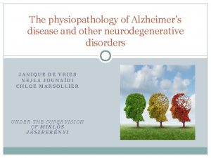 The physiopathology of Alzheimers disease and other neurodegenerative