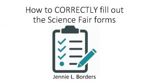 Science fair checklist