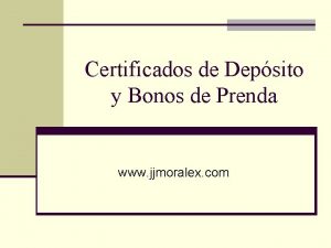 Bonos de prenda Bonos de prenda