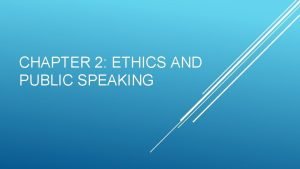 Ethical speechmaking