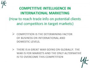 International marketing intelligence