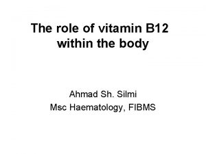 Role of folate in the body