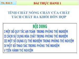 BI THC HNH 1 TNH CHT NNG CHY