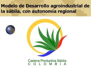 Modelo de Desarrollo agroindustrial de la sbila con