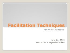Facilitation techniques in project management