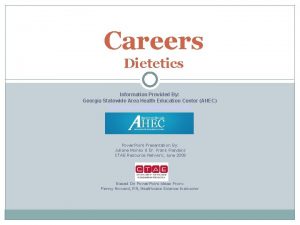 Careers Dietetics Information Provided By Georgia Statewide Area