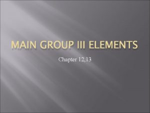 Group iii elements