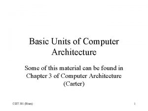Basic units of computer
