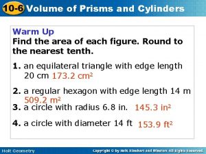 10-6 volume of prisms and cylinders