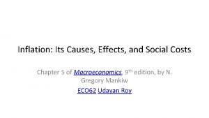 Inflation Its Causes Effects and Social Costs Chapter