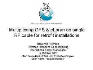 Multiplexing GPS e Loran on single RF cable
