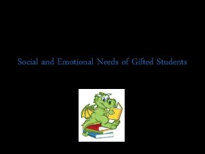 Social and Emotional Needs of Gifted Students Goals