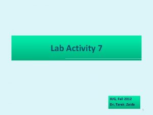 Lab Activity 7 IUG Fall 2012 Dr Tarek