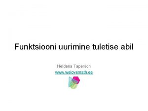 Funktsiooni uurimine tuletise abil