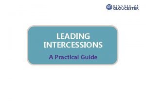Leading intercessions