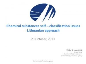 Chemical substances self classification issues Lithuanian approach 23