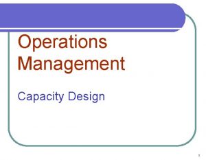 What is design capacity in operations management