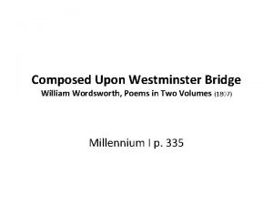 Westminster bridge william wordsworth
