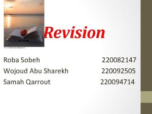 Revision Roba Sobeh Wojoud Abu Sharekh Samah Qarrout