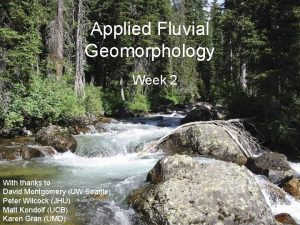 Applied fluvial geomorphology