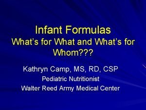 Infant Formulas Whats for What and Whats for