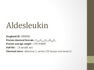 Aldesleukin Drugbank ID DB 00041 Protein chemical formula