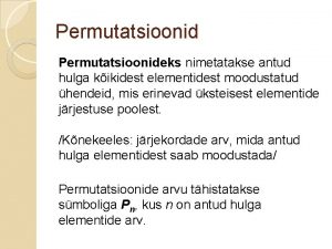 Permutatsioon