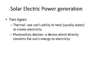 Solar thermal