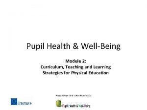 Pupil Health WellBeing Module 2 Curriculum Teaching and