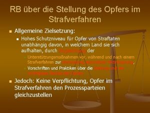 RB ber die Stellung des Opfers im Strafverfahren