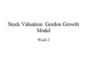 Gordon model of dividend policy