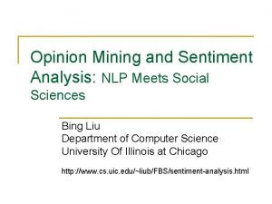Opinion Mining and Sentiment Analysis NLP Meets Social