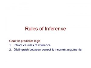 Predicate logic rules of inference